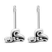 Designed Celtic Trinity Knot Stud Silver Earrings, ep257